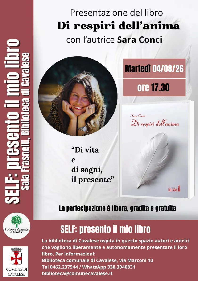Sara Conci presenta "Di respiri dell'anima" a Cavalese