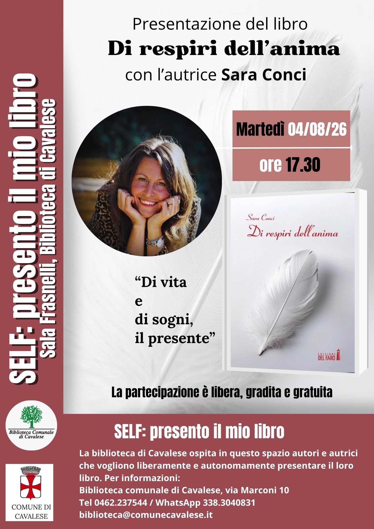 Sara Conci presenta "Di respiri dell'anima" a Cavalese