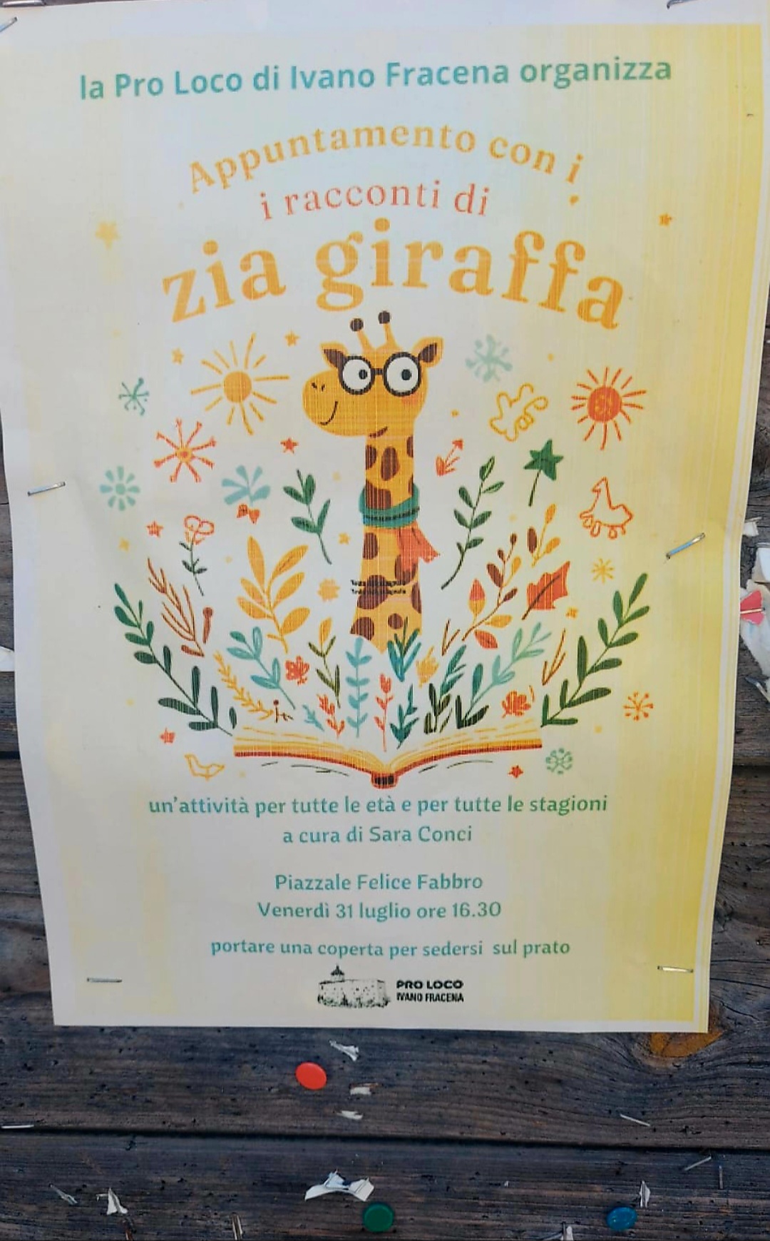 Sara Conci arriva con la zia giraffa a Ivano Fracena