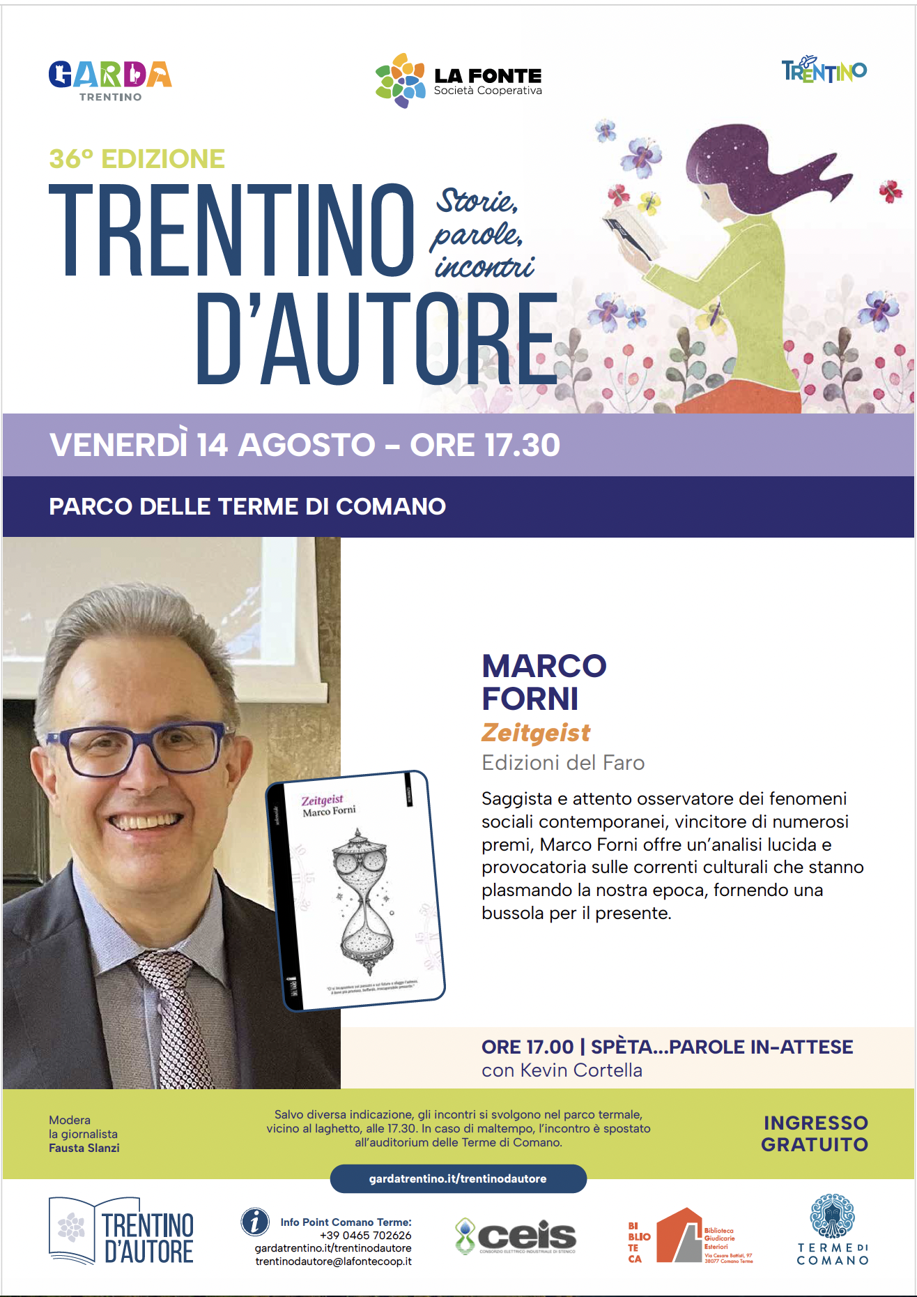 Marco Forni nella storica rassegna letteraria Trentino d’autore – Terme di Comano (TN)