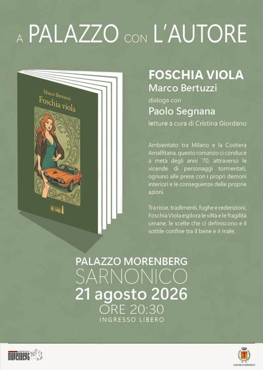A Palazzo con l'autore: Marco Bertuzzi presenta "Foschia viola" a Sarnonico (TN)
