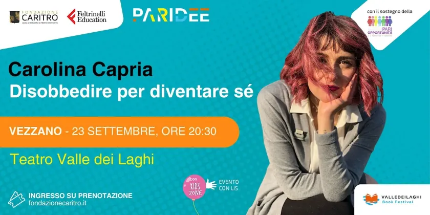 Carolina Capria fuori festival del Valle dei Laghi Book Festival