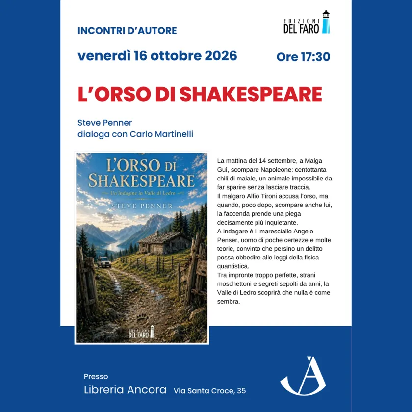 "L'orso di Shakespeare" alla libreria Ancora di Trento