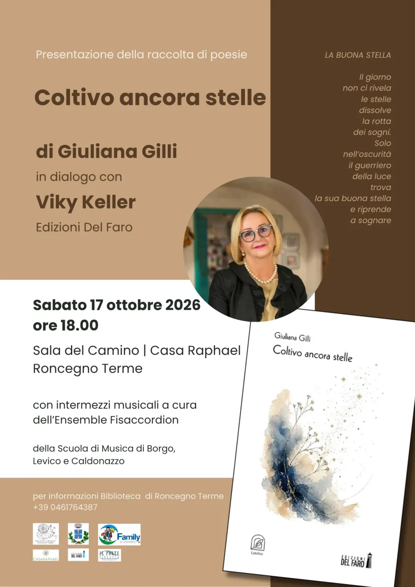 Presentazione della raccolta di poesie "Coltivo ancora stelle" a Roncegno (TN)