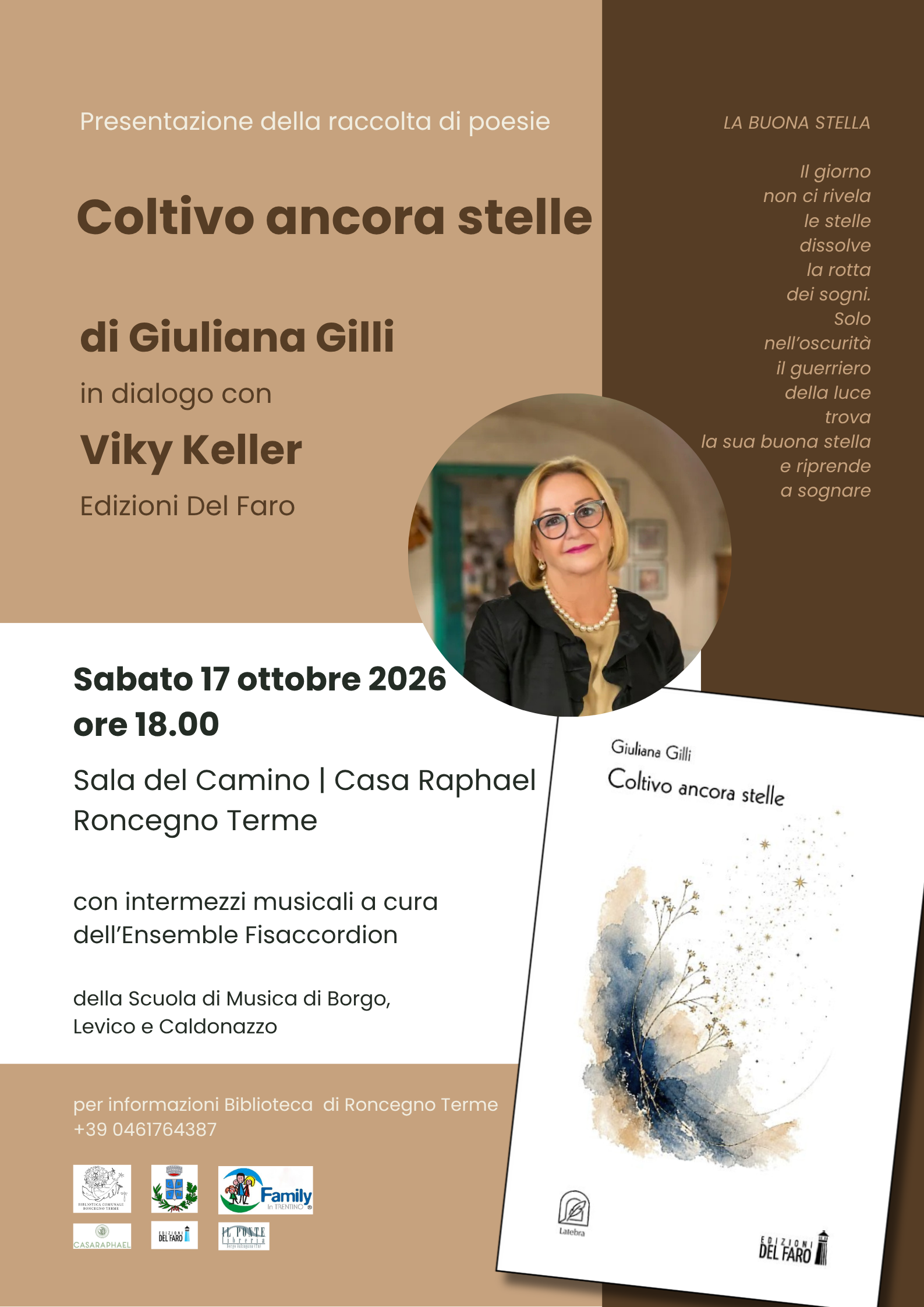 Presentazione della raccolta di poesie "Coltivo ancora stelle" a Roncegno (TN)