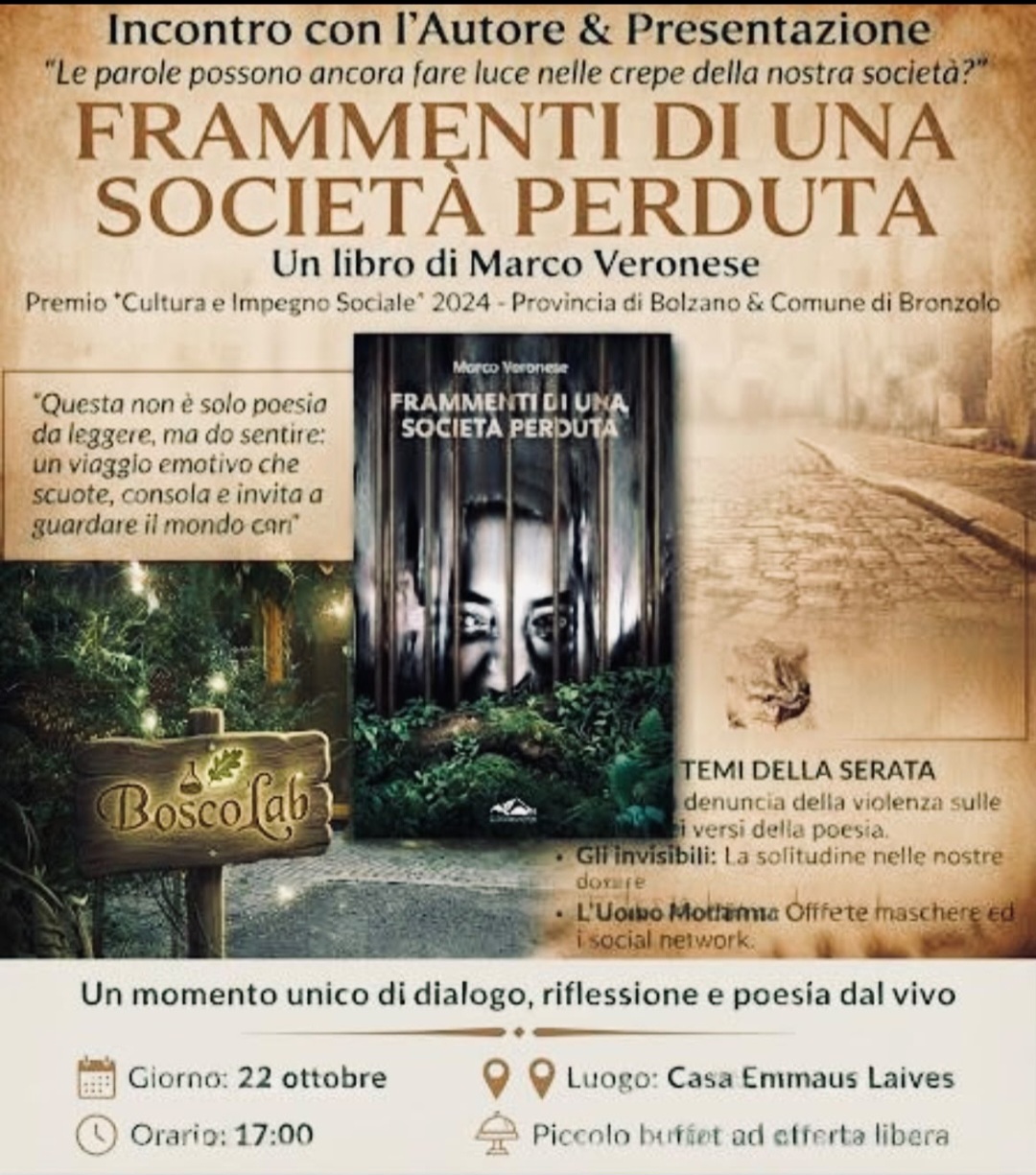 Presentazione della silloge di Marco Veronese presso Casa Emmaus Laives (BZ)
