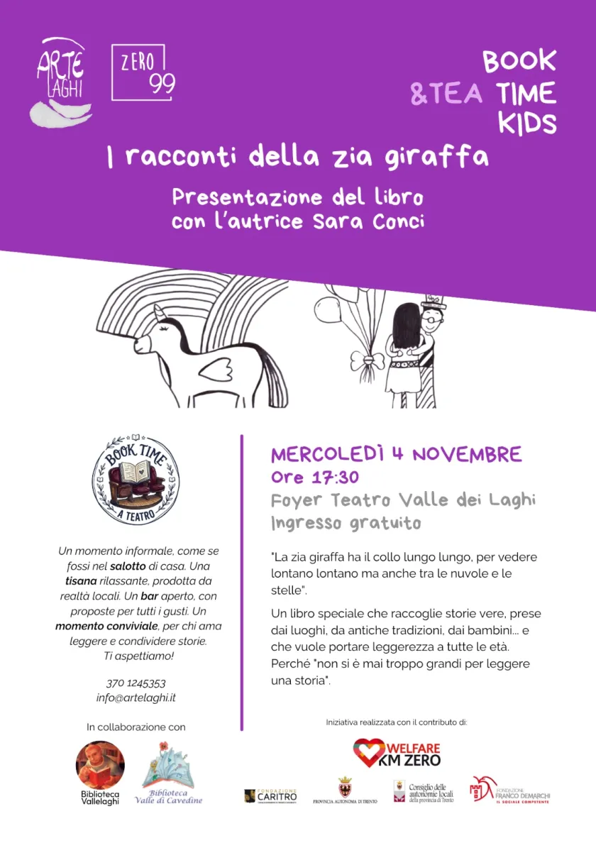 "I racconti della zia giraffa" arrivano in Valle dei Laghi