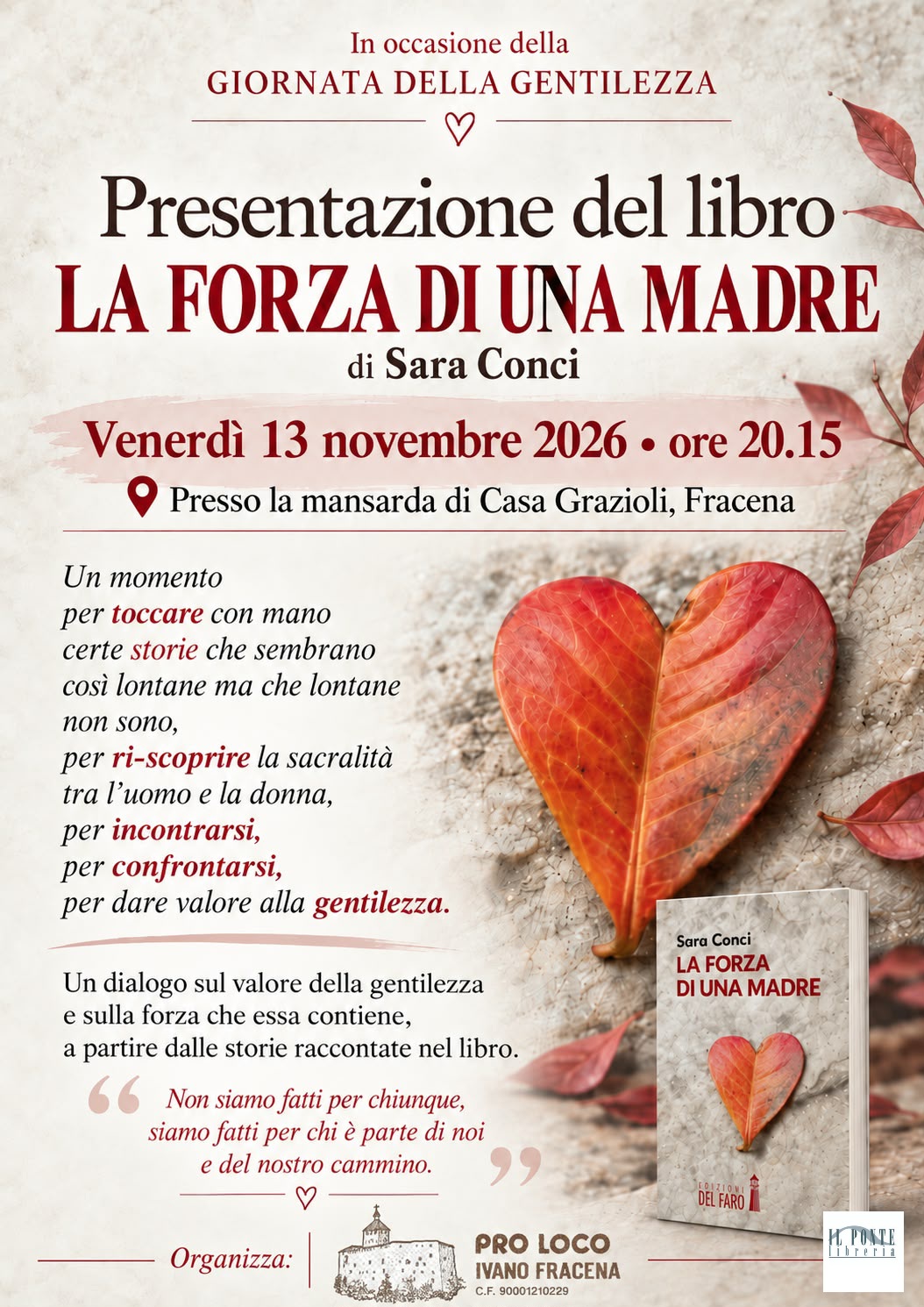 Sara Conci ospite a Fracena (TN) per parlare de "La forza di una madre"