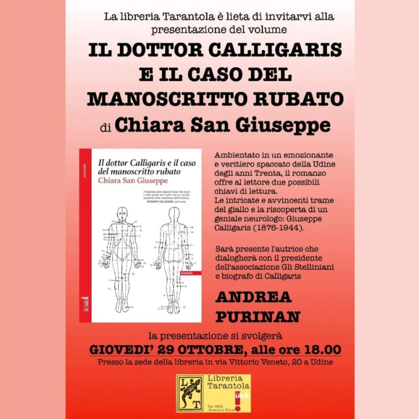 Chiara San Giuseppe a Udine ricorda Il Dottor Calligaris con il suo giallo storico